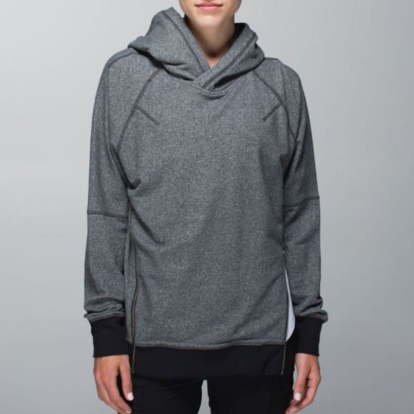 Lululemon Womens Om & Roam Pullover Sz 8 Heathered Grey Black Soft Loose W3F28S - Picture 1 of 11